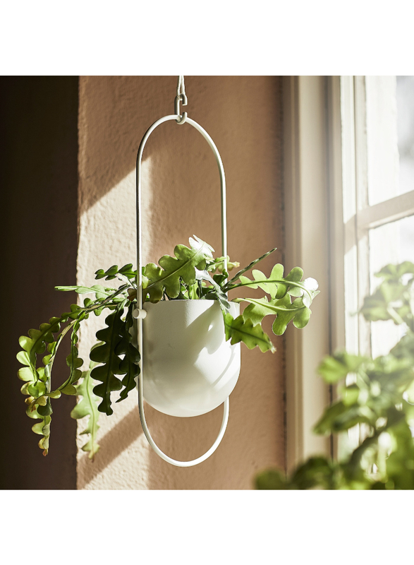 Hanging planter, in/outdoor white, 12 cm