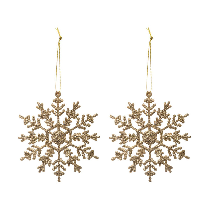 

Generic Christmas Atmosphera Gold Glitter Snowflake Hanging Decor (2 Pc.)