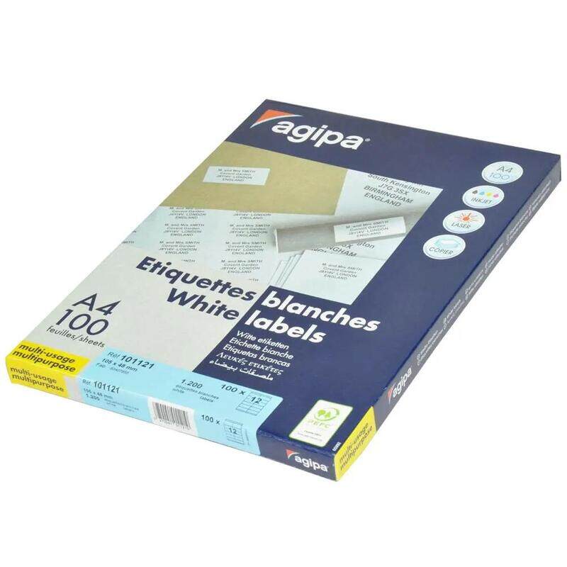 

Generic Agipa 100-Sheet Multipurpose Label White - APLA101121