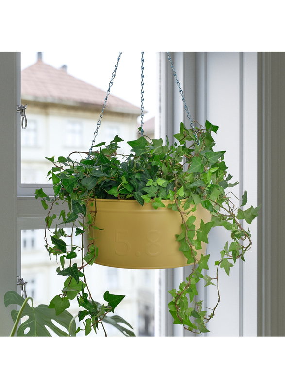 Hanging planter, in/outdoor yellow, 27 cm