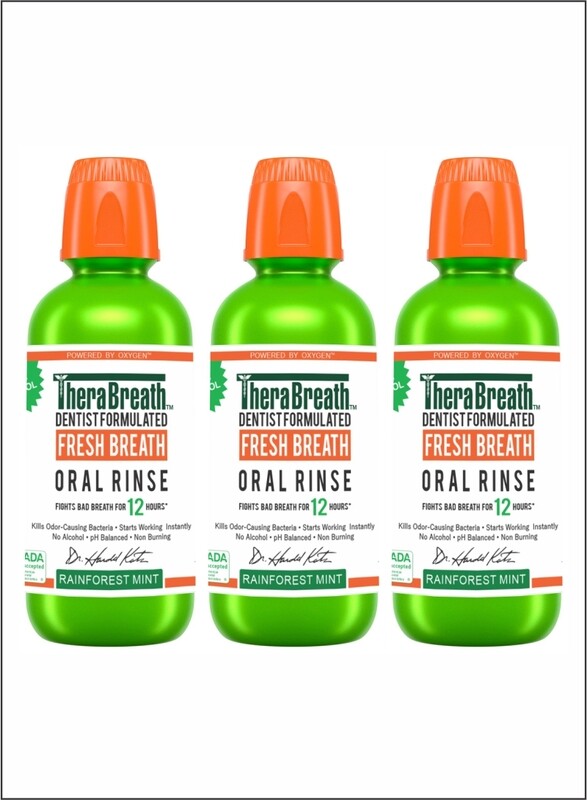 

TheraBreath Fresh Breath Oral Rinse Rainforest Mint, Pack of 3 for Ultimate Refreshing Clean