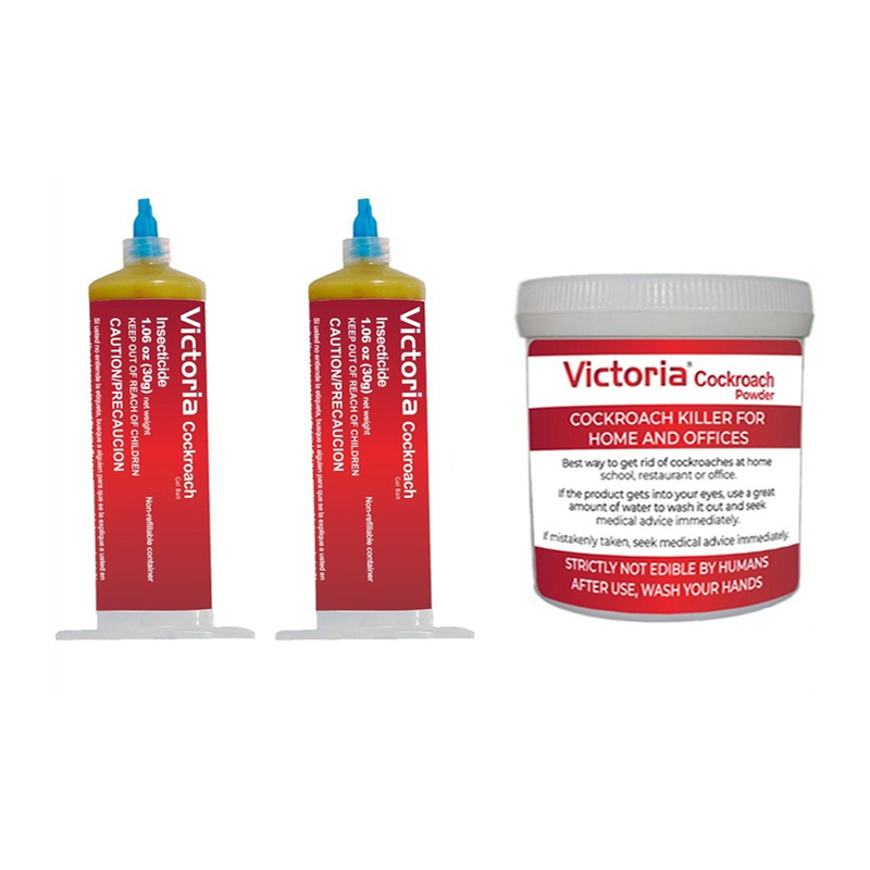 Victoria Pack Of 2 Cockroach Gel 30g  With Syringe Applicator & Cockroach Powder 100g