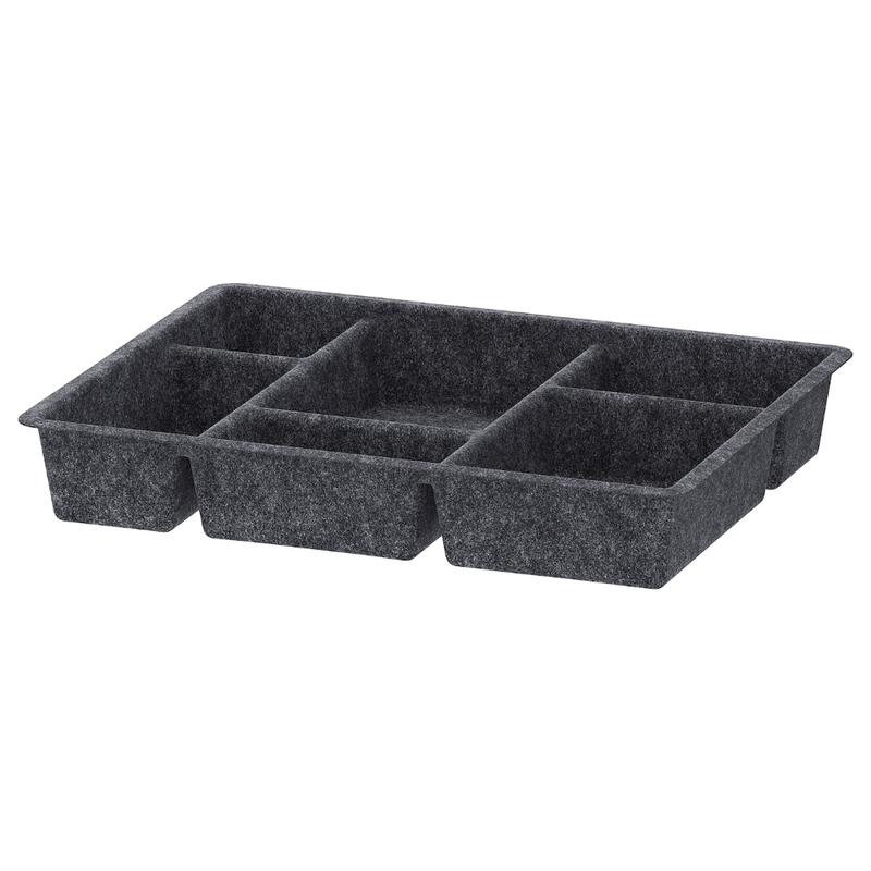 Tray Dark Storage Space Efficiently By Stacking Trays Grey 40X30cm