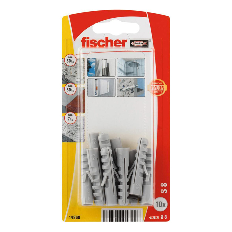 Fischer Expansion Plug S8 10Pcs Blister S-8 KP 14868