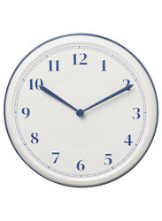 Wall clock, white/blue, 30 cm