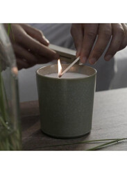 Scented candle in ceramic jar, Fresh grass/light green, 50 hr