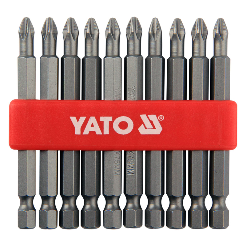 YATO Screwdriver Bits 1/4" PH2x75mm 10pcs/sets YT-0480