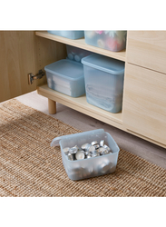 Storage box with lid, transparent grey-blue, 18x24x12 cm/3.5 l