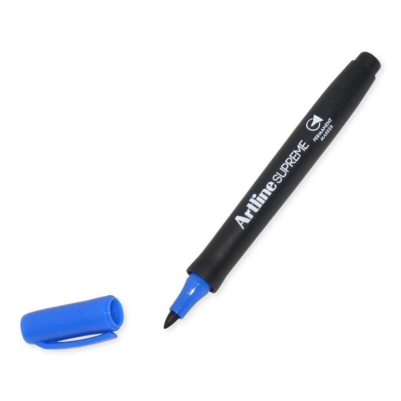 Artline  Supreme Permanent Marker Pack of 12, 1.0mm, Bullet, Blue - ARMKEPF-700BL