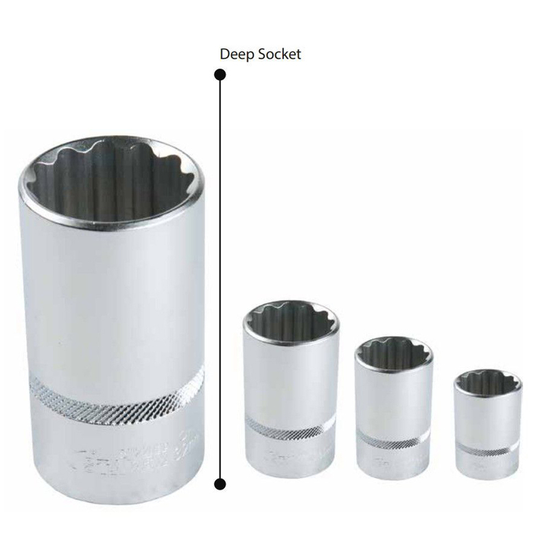 Starex Deep Socket 1/2"x32mm (12Points) Micro Nickle Finish CRV