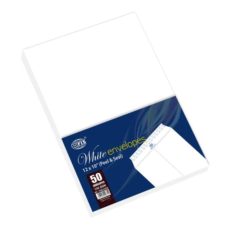 FIS Color Envelopes Peel & Seal, Pack of 50 Pcs. 12 x 10 Inch, 120 GSM - FSWE1234P50