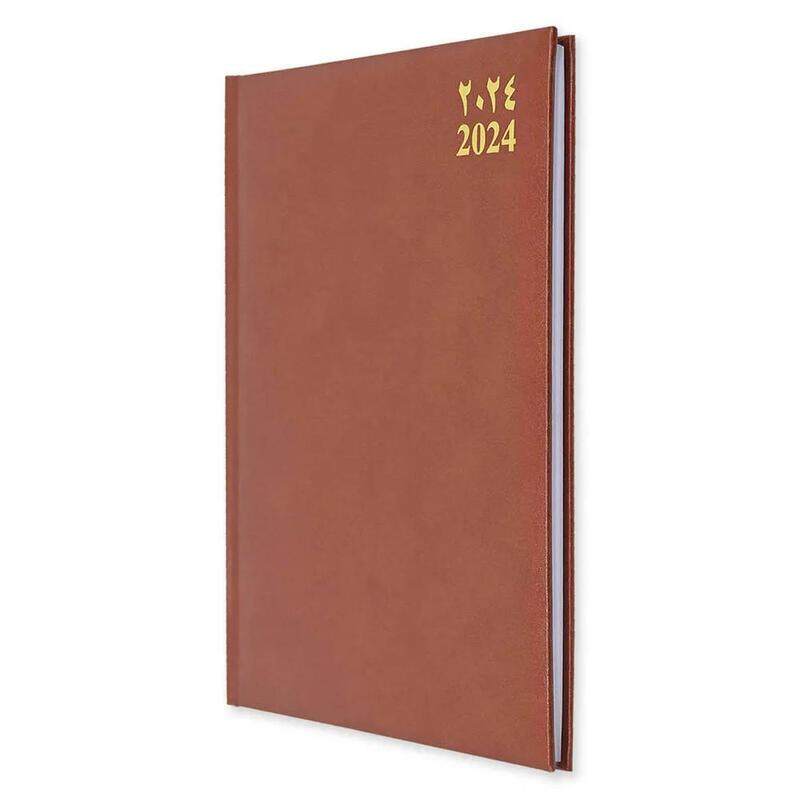 

Generic FIS Executive Diary 2024 Arabic/English/French (1-Week at a glance) Vinyl, 1-Side Padded, Cover, Brown - FSDI34AE24BR