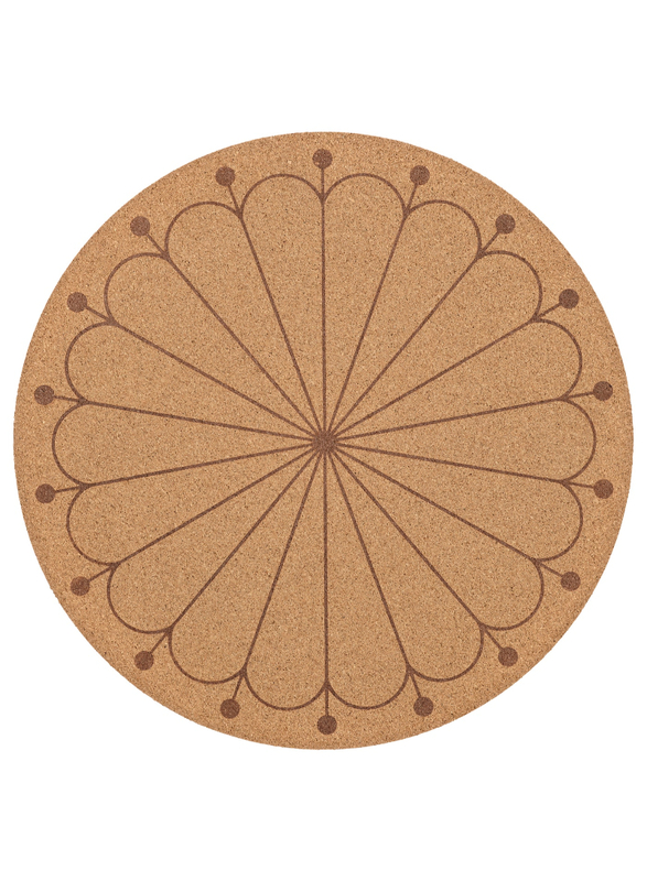 Place mat, cork/patterned, 35 cm