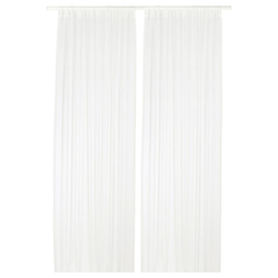 Sheer Curtains 1 Pair White 145X300cm