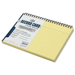 FIS Ruled Record Card 180 GSM 8X5 Inch Double Loop Spiral 50 Sheets Yellow -FSIC85-180SPYL