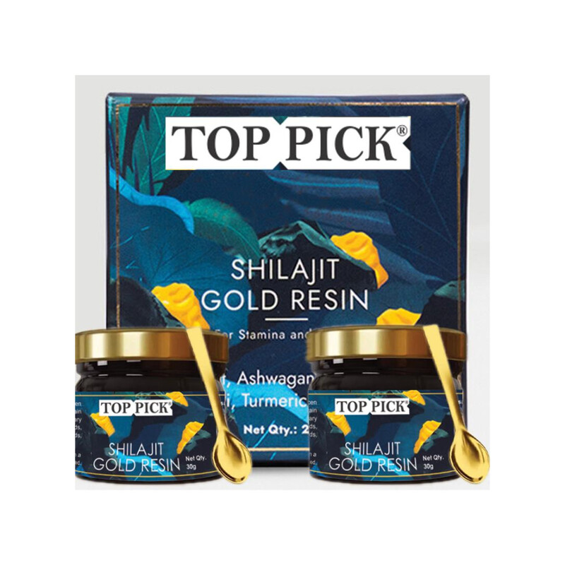 

Top Pick Shilajit Gold Resin 30g - Helps in boosting Stamina - Contains 24 Carat Gold - 100% Ayurvedic Pack of 2