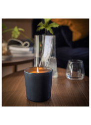 Scented candle in ceramic jar, Vetiver & geranium/black-turquoise, 50 hr