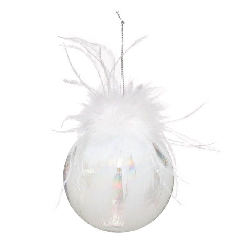 

Generic Christmas Atmosphera Patterned Ball W/Feathers Tree Ornament (9 cm)