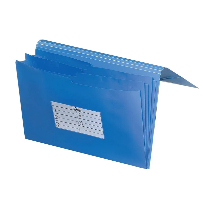 

Generic FIS Plastic Expanding File 5 Pockets Blue Color, F/S (210 x 330 mm) Size - FSPG2053-5P