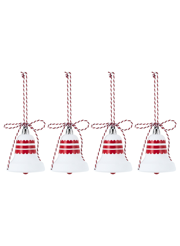 Tree ornament, bell-shaped white/red