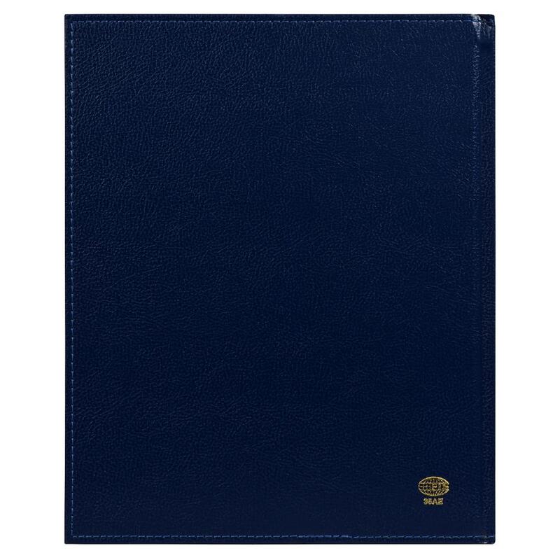 FIS 2024 Executive Diary  Arabic/English/French Vinyl Padded Sewn Cover (1-Week at a Glance) Blue - FSDI35AE24BL