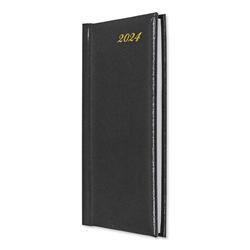 Fis 2024 Slim Diary Vinyl 1 Side Padded English & French - Black -FSDI59EFN24BK