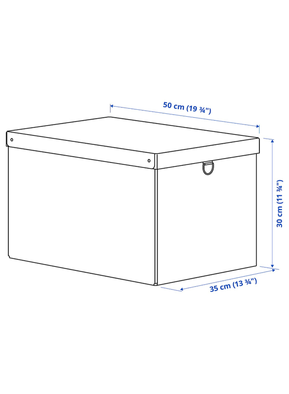 Storage box with lid, black, 35x50x30 cm