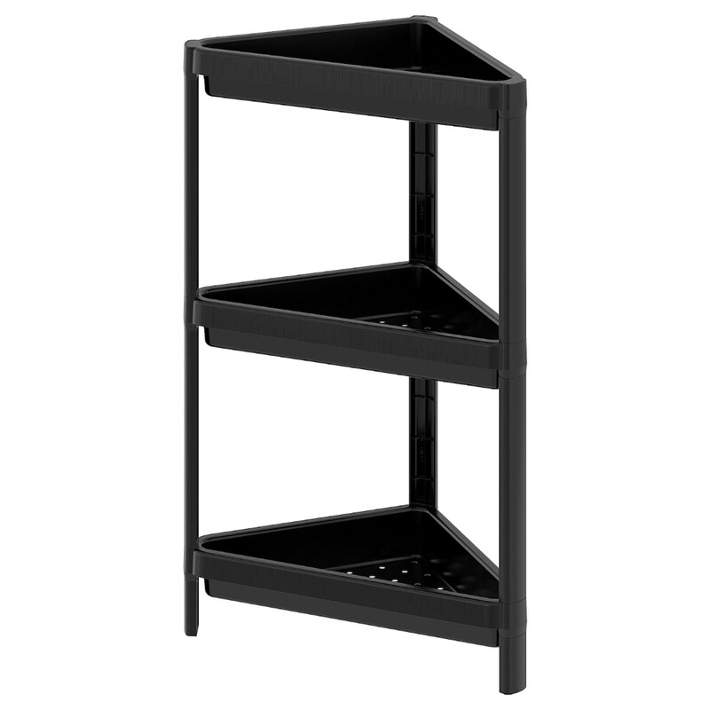 

Generic Corner Shelf Unit Black 33X33X71cm