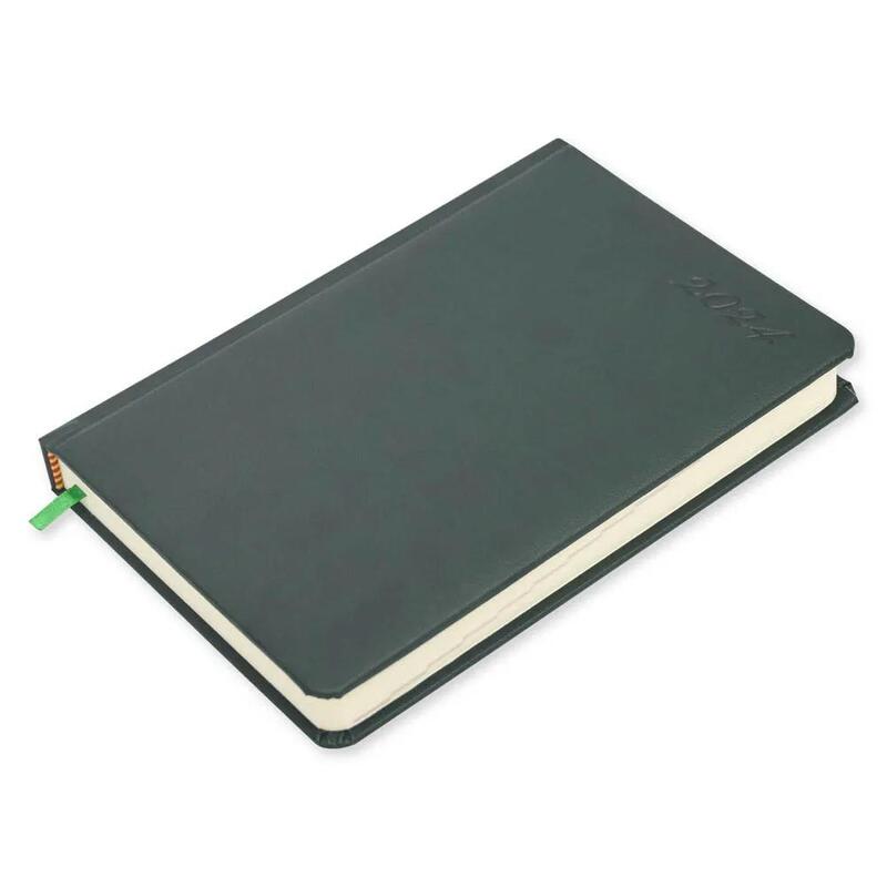 FIS 2024 International Diary A5 7-Languages Italian PU 1-Side Padded Green - FSDI136-7P24GR