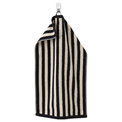 SLANHOSTMAL Hand towel, black/light beige striped, 40x70 cm