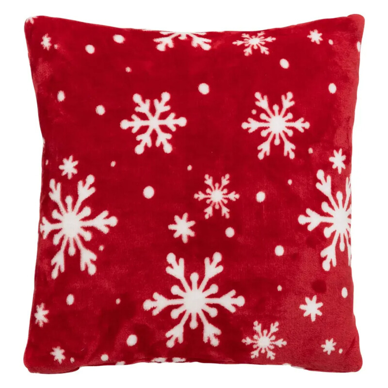 

Generic Christmas Atmosphera Festive Polyester Snowflake Cushion (40 cm, Red)