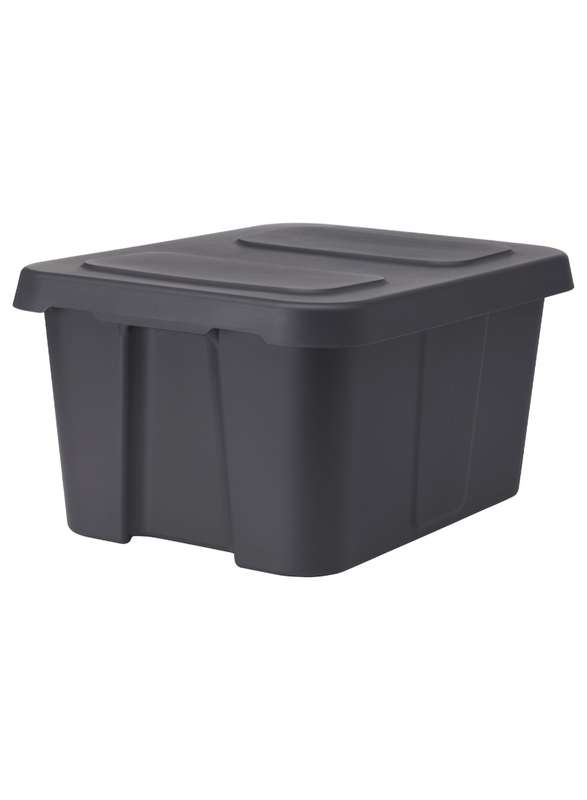 

Klamtare Box with lid, in/outdoor, dark grey, 58x45x30 cm