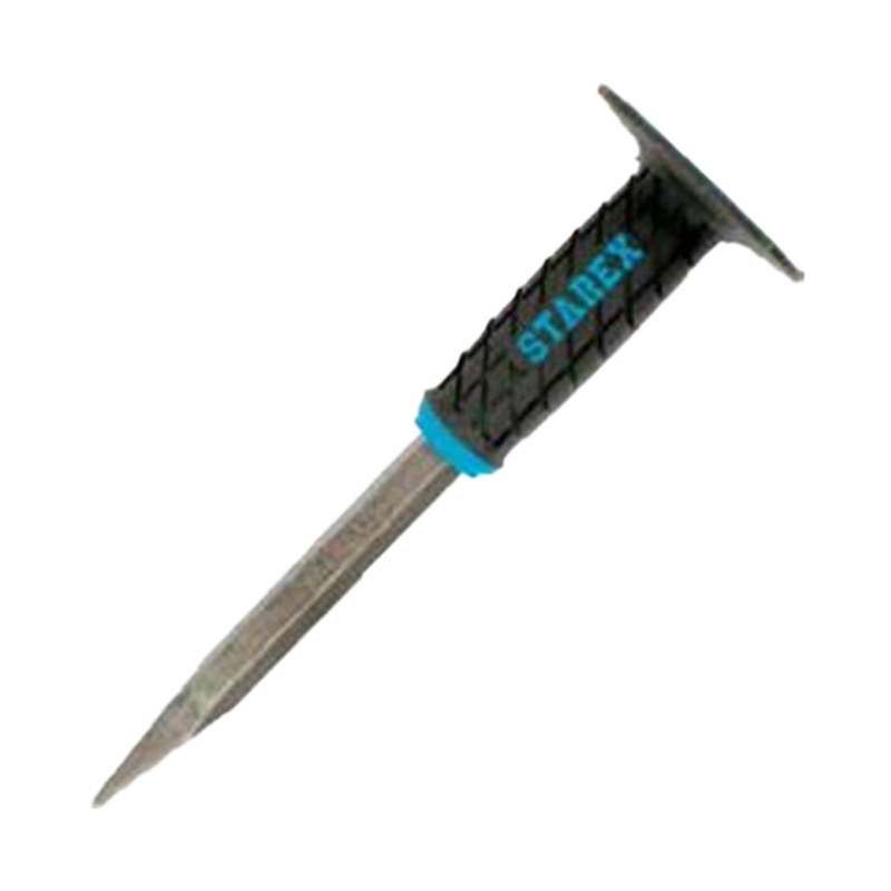 Starex Chisel Stoning 12"(300mm)x18mm Pointed Sandy Finish CRV Grey Grip