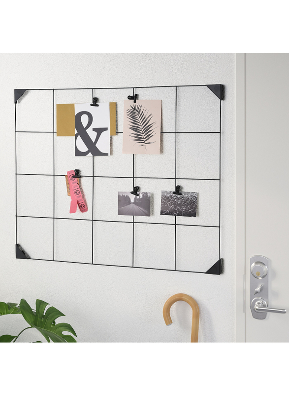 Memo board with clips, black, 60x75 cm