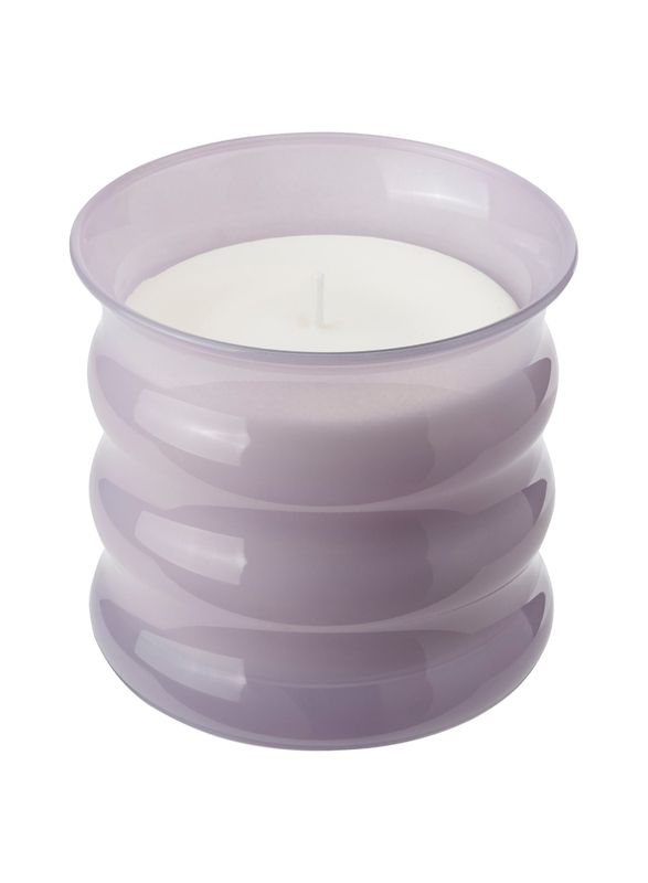 Scented candle in glass, Sweet pea/purple, 50 hr