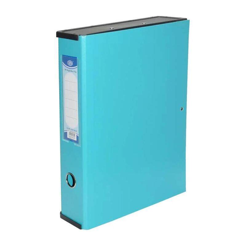 

Generic FIS Colored PP Rigid Box File Light Blue Color with Black Plastic Sides - FSBFRIGIDPPLBL