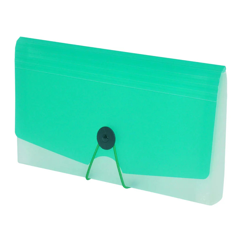 FIS Expanding Files 13 Pockets Green Color, 261 x 136 x 23 mm Size - FSPG1303GR