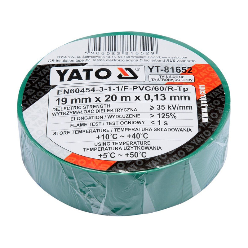 

YATO Insulation Tape 19mmx10M Green color YT-81652