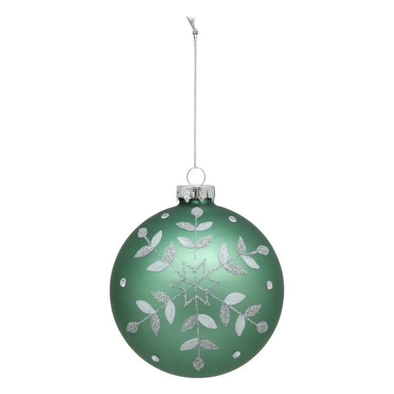 

Generic Christmas Atmosphera Glass Snow Flake Bauble (10 cm, Green)