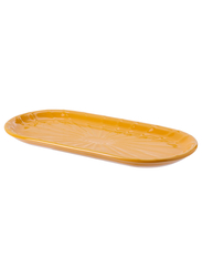 Decoration dish, bright yellow, 16x33 cm