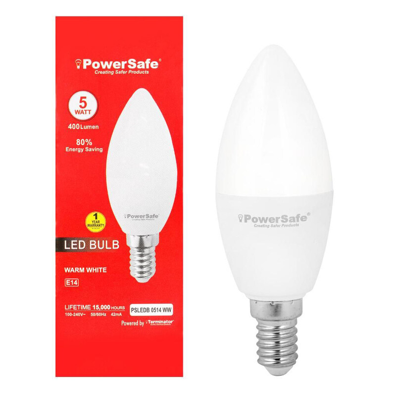 

PowerSafe LED Bulb 5W Warm White E-14 (Candle Shape) PSLEDB 0514 WW