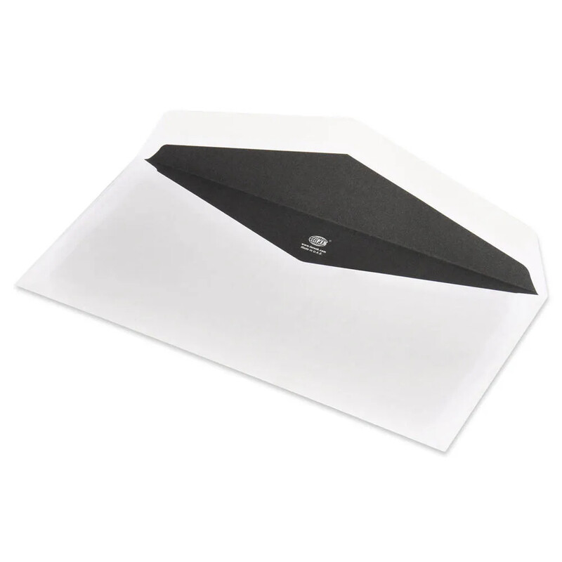 

Generic FIS Pack of 25 White Envelopes, 100 GSM, Size 4 X 9 Inch, Glued, Window Black Inner Print, Color White