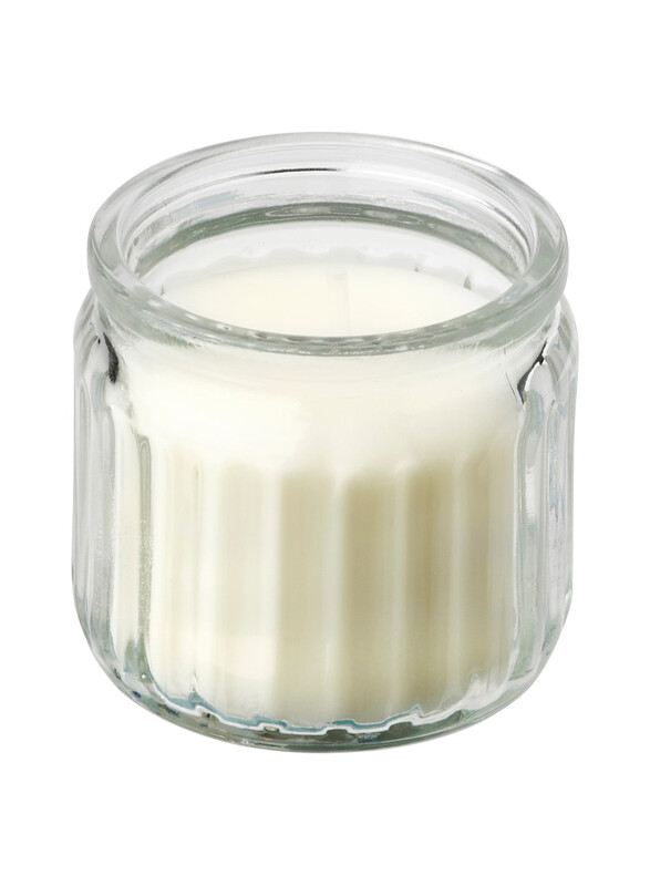 

Jamlik Scented candle in glass, Vanilla/light beige, 12 hr