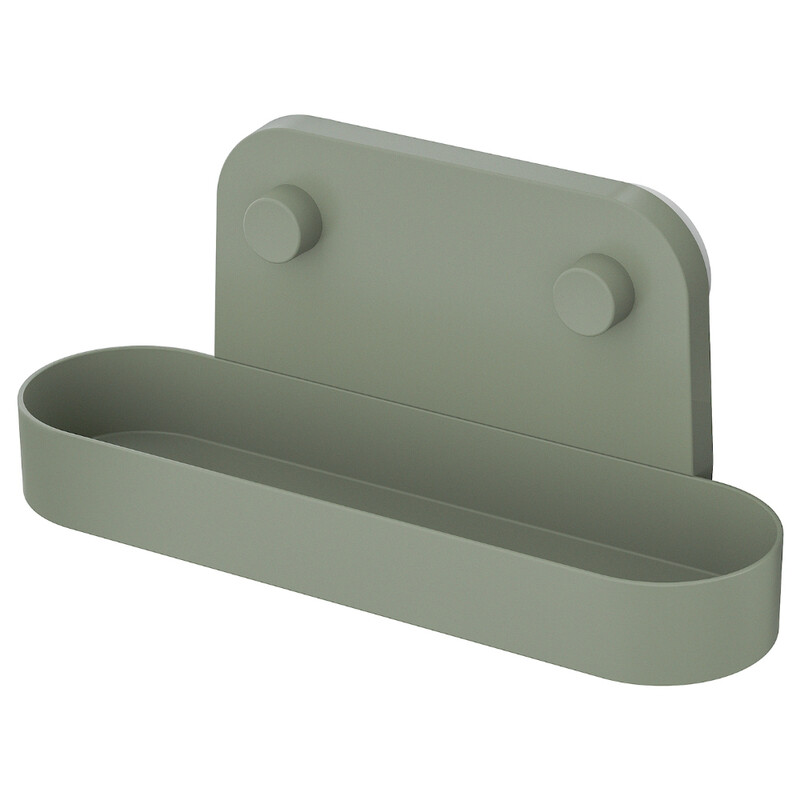 

Generic Wall Shelf With Suction Cup Grey-Green 28cm