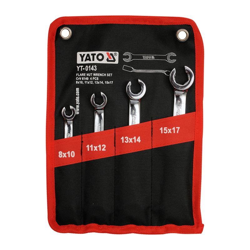 YATO Flare Nut Wrench Set 8X10, 11X12, 13X14, 15X17Mm YT-0143