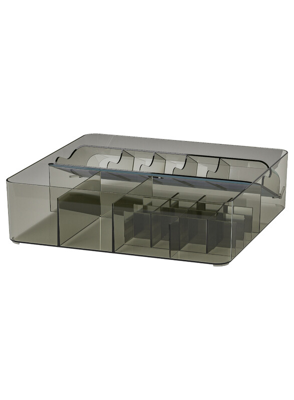 

Visslaan Box with compartments, grey, 32x31x9 cm