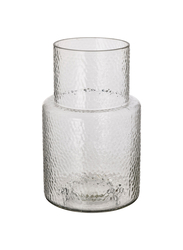 Vase, clear glass/patterned, 26 cm