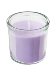 Scented candle in glass, Sweet pea/purple, 20 hr