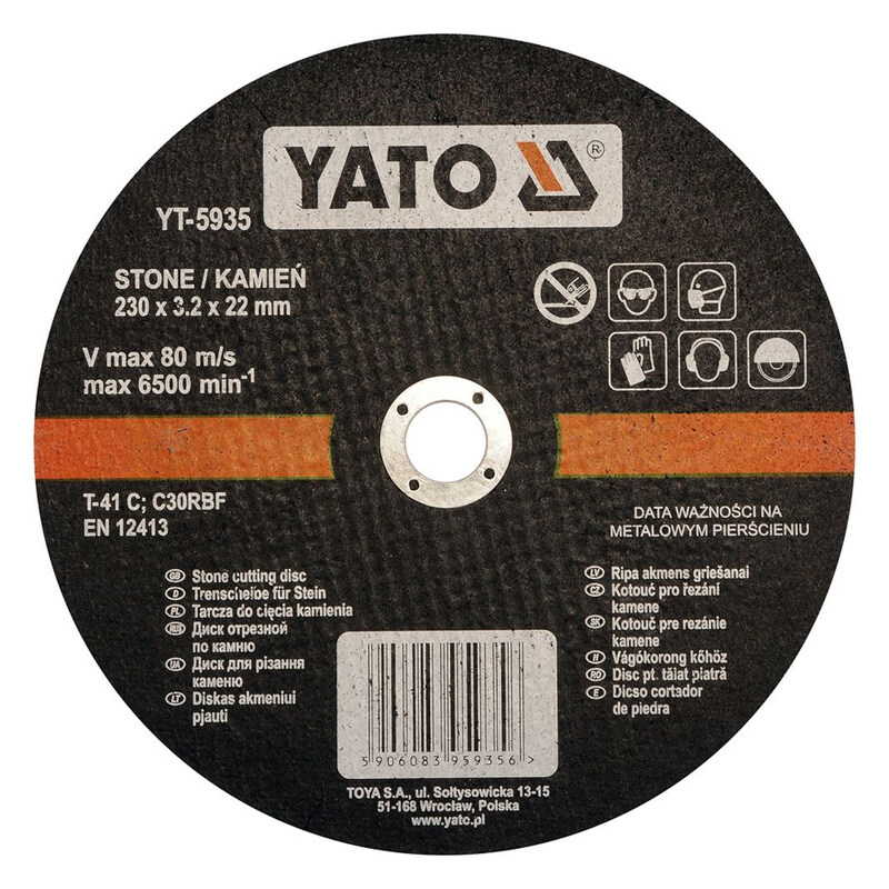

YATO Stone Cutting Disc 230x3.2x22mm YT-5935