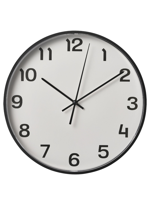 Wall clock, black, 28 cm